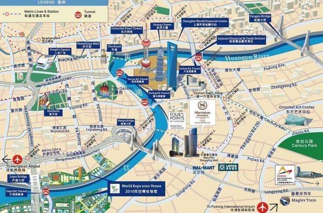 Shanghai sights map
