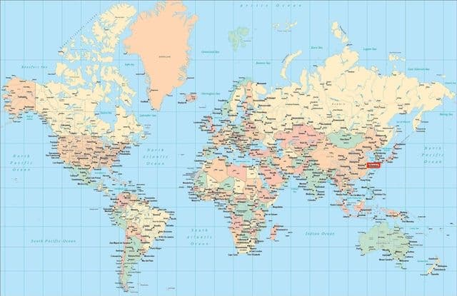 Shanghai location on world map