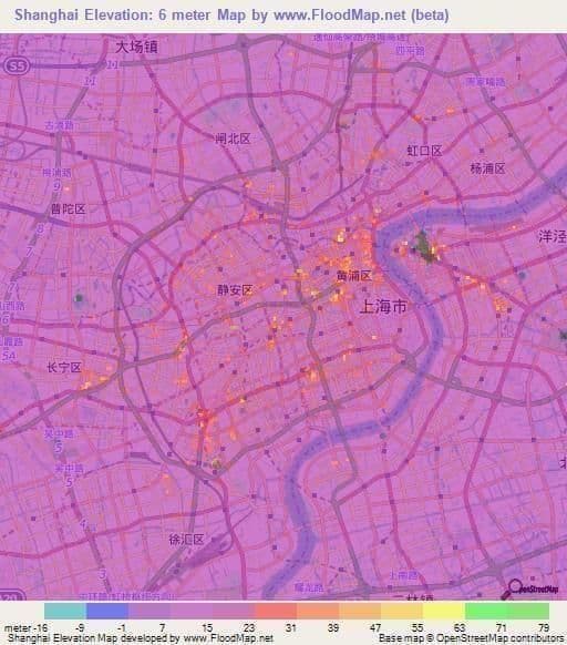 Shanghai elevation map