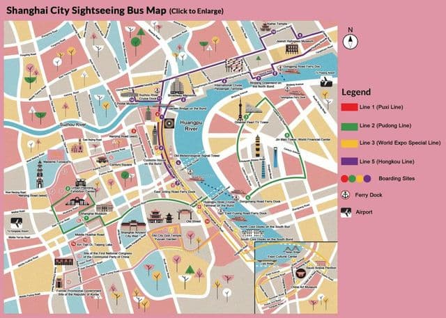 Shanghai sightseeing map